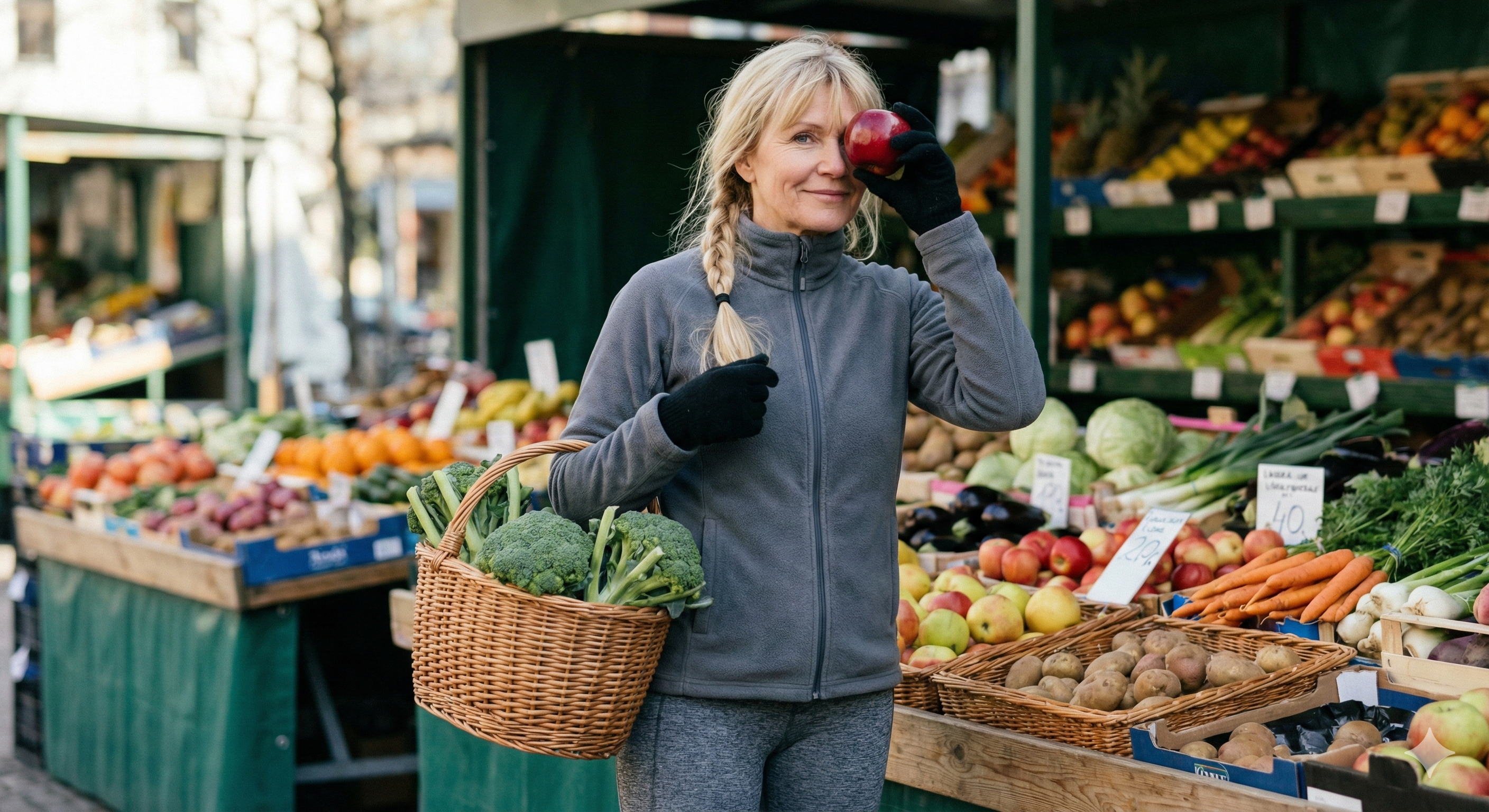 A woman shopping for fresh produce