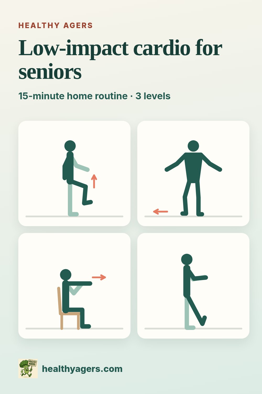 Low-impact cardio for seniors: a 15-minute home routine